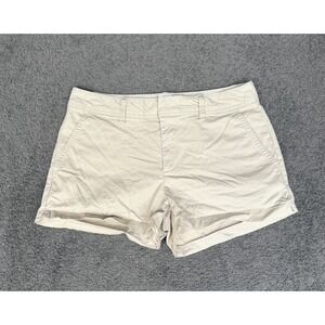 Gap Womens Khaki Beige City Short Mid Rise Chino Cuffed Shorts Size 6